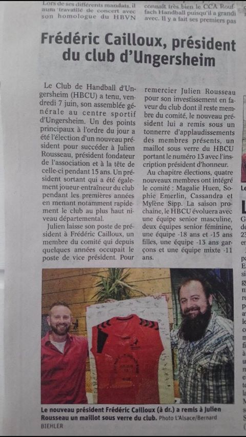 article presse nouveau president ungersheim